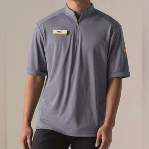 Mcdonalds Employee 1/4 Zip Polo Shirt Sz M Gray Restaurant Uniform Franchise